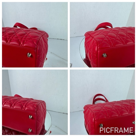 Lady Dior Shopper Tote Bag Lambskin Leather Cannage - Picture 7 of 11